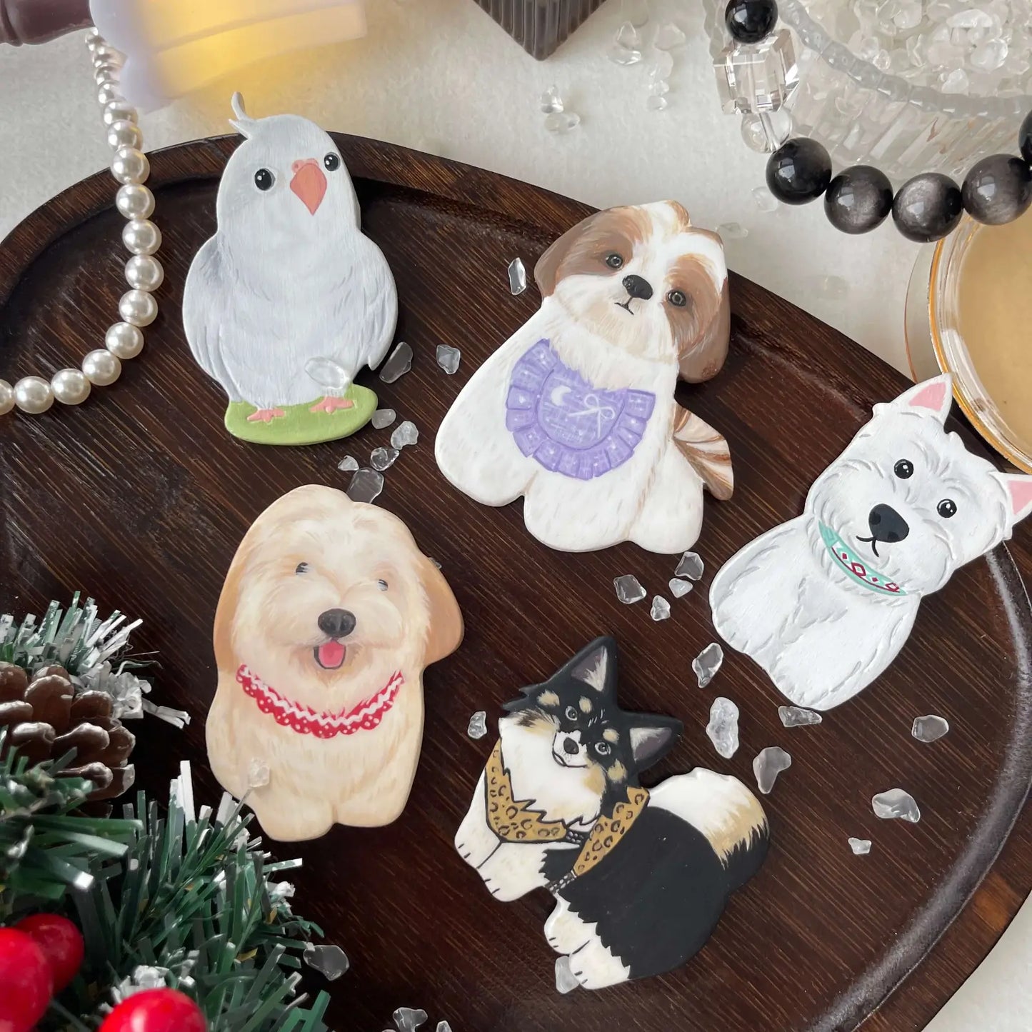 Fluffy Dog Portrait Magnet