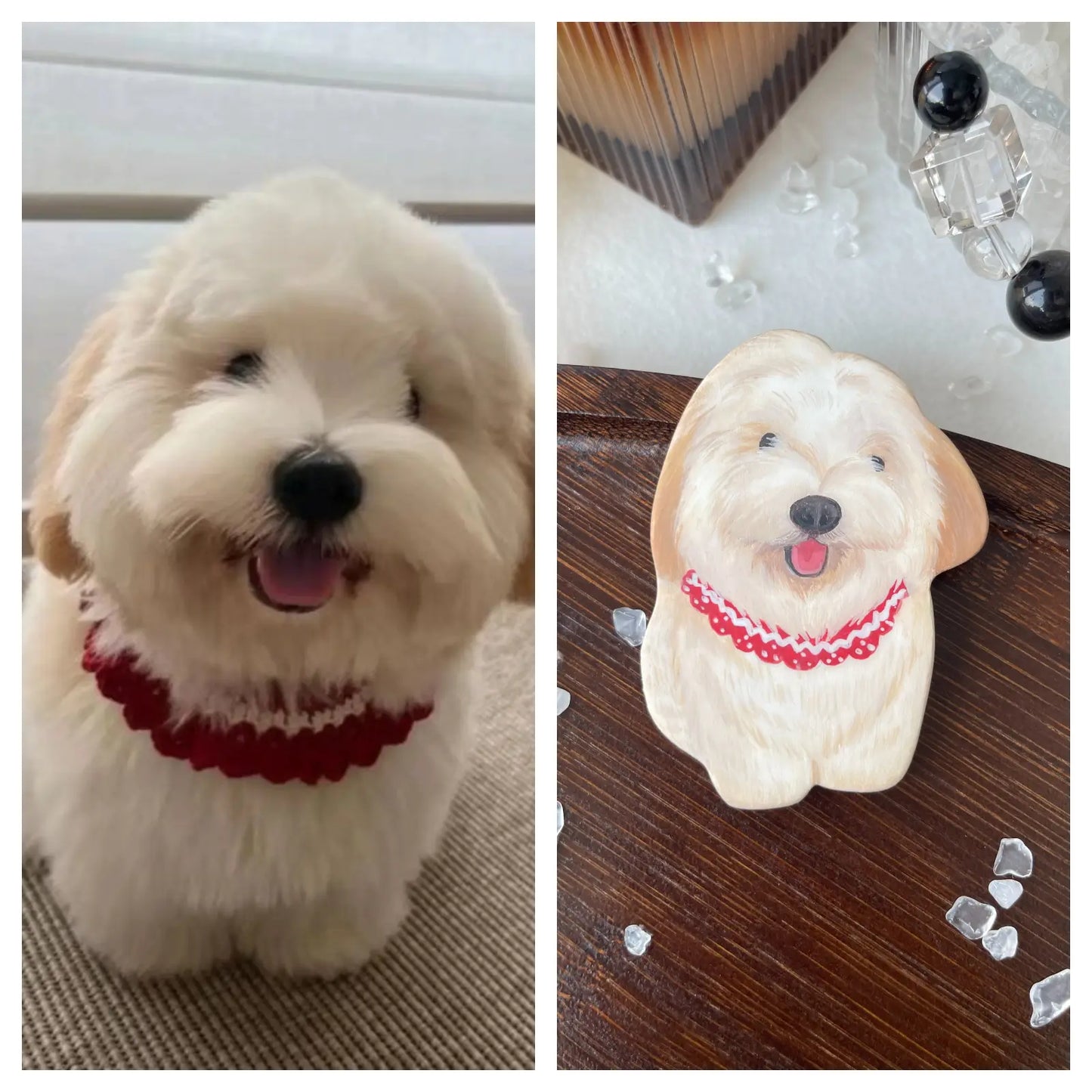 Fluffy Dog Portrait Magnet