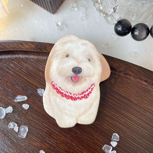 Fluffy Dog Portrait Magnet