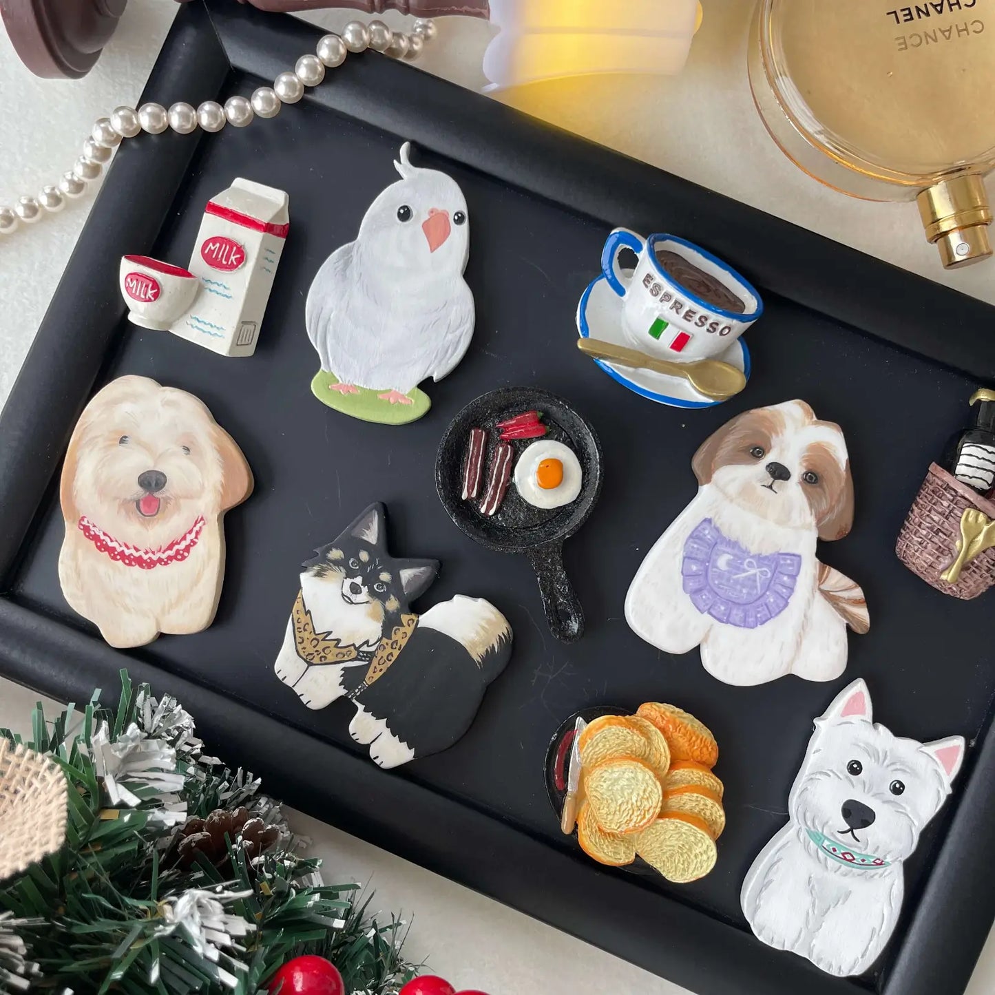 Fluffy Dog Portrait Magnet