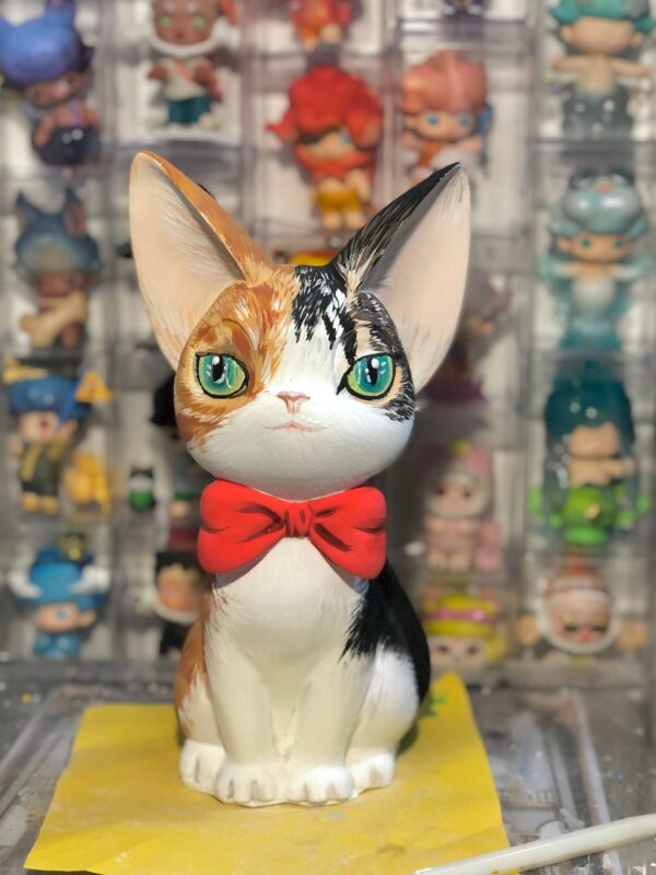 hand-painted plaster cat - 图片 2